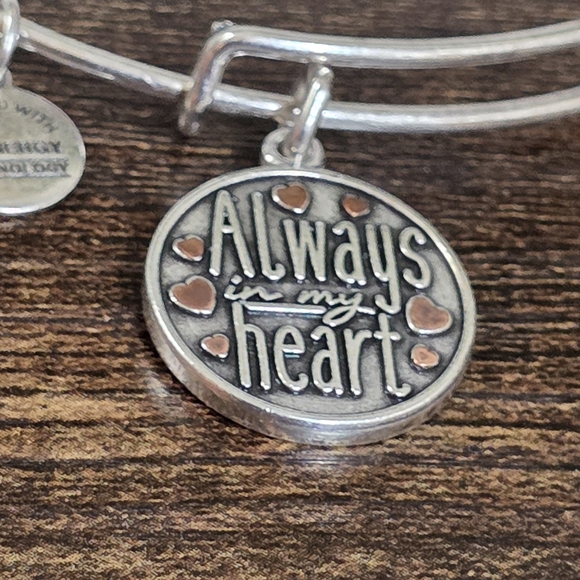 Alex and Ani Silver Heart Charm Bracelet - Picture 2 of 3